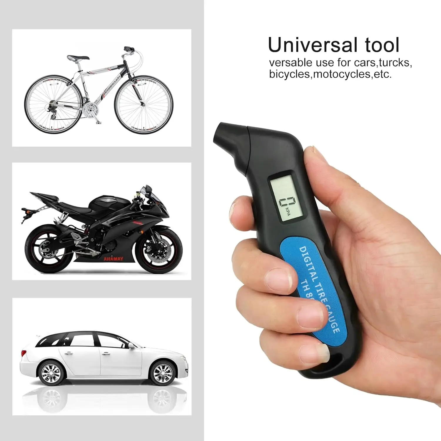 Digital Tire Pressure Gauge for Cars, 4 Settings, 150PSI Digital Tire Gauges for Tire Pressure for Cars Motorcycle, RV, Truck &