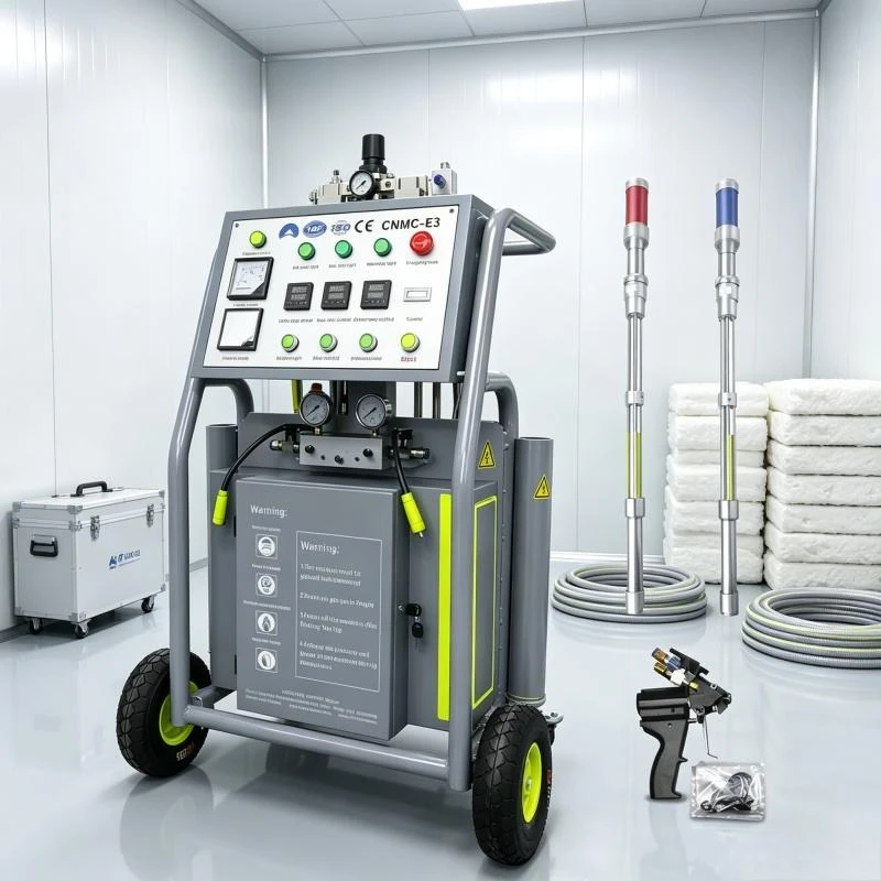 Mobile Air Driven Polyurethane Foam Spraying Machine Two Component Injection Tool Heated Hose for Container Wall Roof