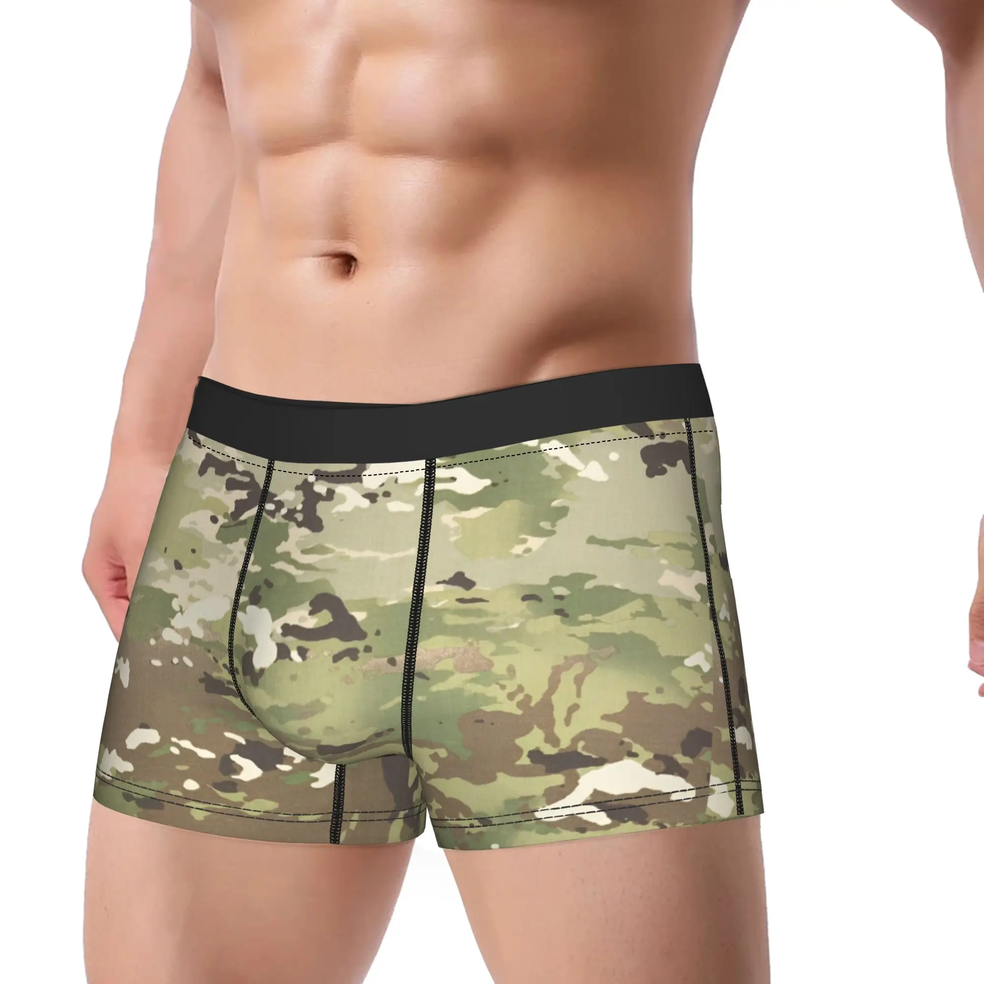 Camouflage Boxer Brief  Underwear Quality Males Soft Trend Trunk Pattern Oversize Underpants