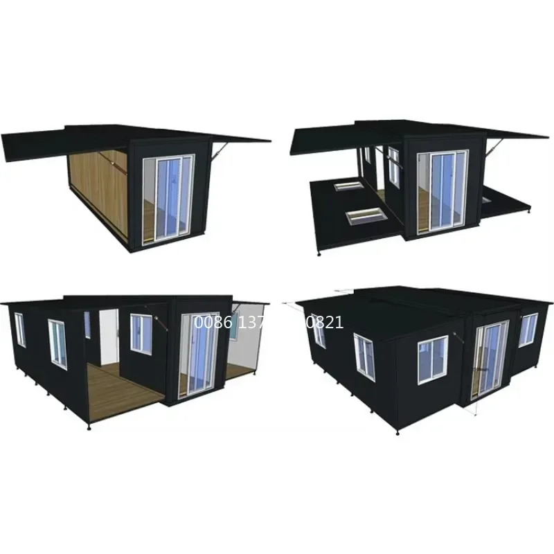 40ft Tiny House Shipping Container Expandable Steel Sandwich Panel Granny Flats Bedroom Office Hotel Kiosk Warehouse Apartment