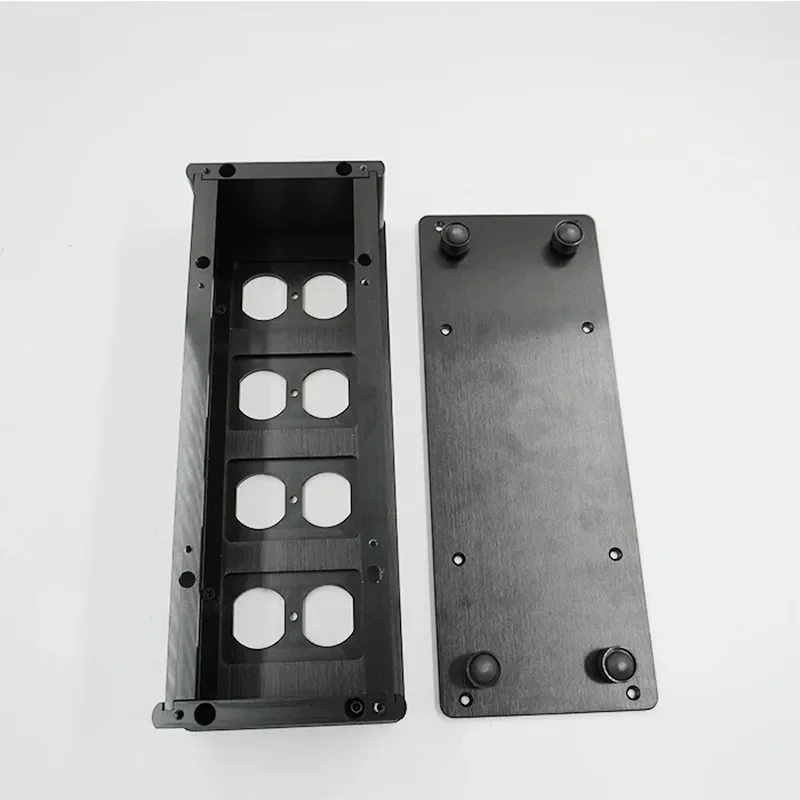 Black 3206 8-Gang American Standard Power Box Audiophile Audio Filter All Aluminum DIY Shell