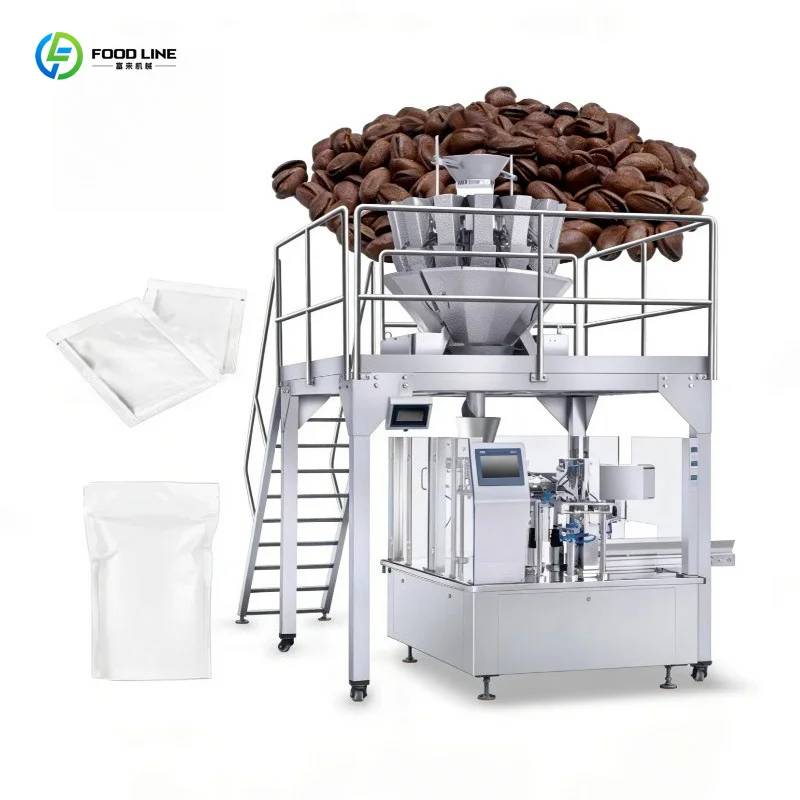 Customized Stand Up Prefabricated Bag Granule Packing Machinery For Pet Food Puffed Snacks
