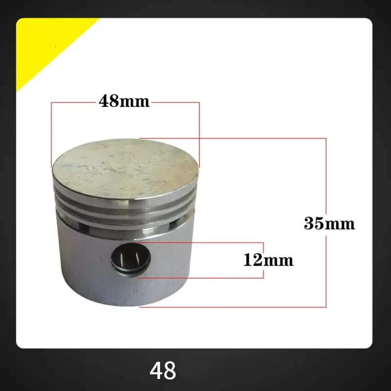 42/47/48/51/55/65/80/90/95/105 Piston And Piston Ring Silver Tone Air Compressor Fittings Cylinder Piston
