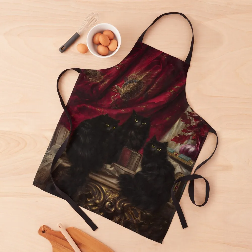

Three Black Cats - Carl Kahler Apron cookings for women Chef Uniform Kitchen Things kitchen girl Apron