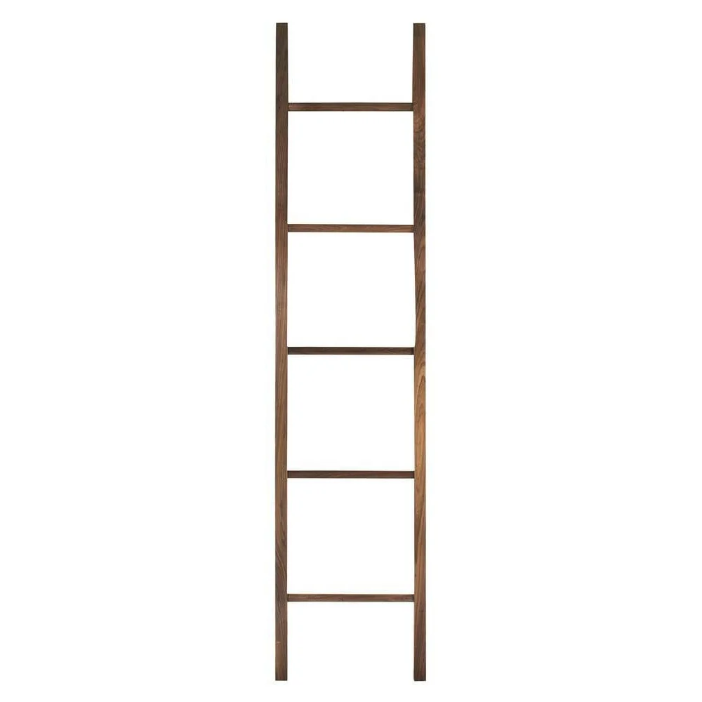 Decorative Ladder Solid Walnut Leaning Shelf 5 Steps No Assembly Required Home Decor Accent Furniture