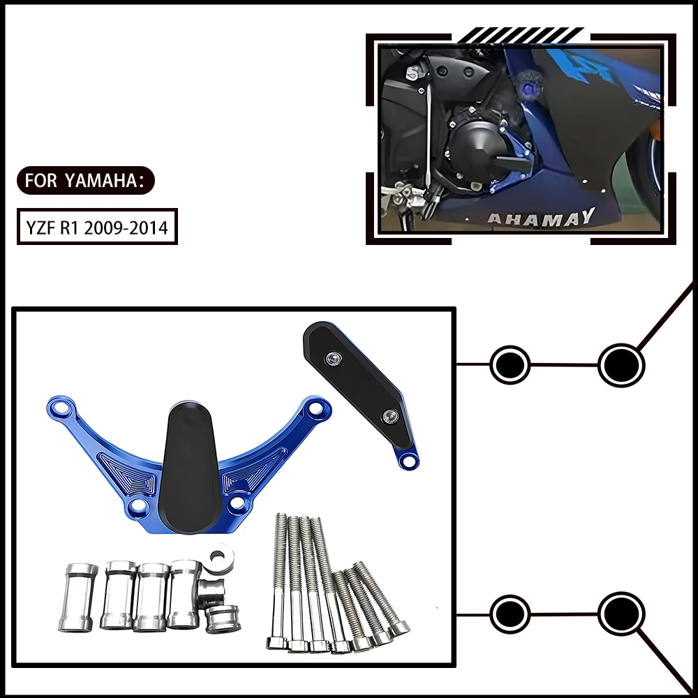 Motorcycle Engine Guard Crash Mat Frame Slider Protector for Yamaha YZF R1 09-14 Stator Crash Pad Frame Slider Protection