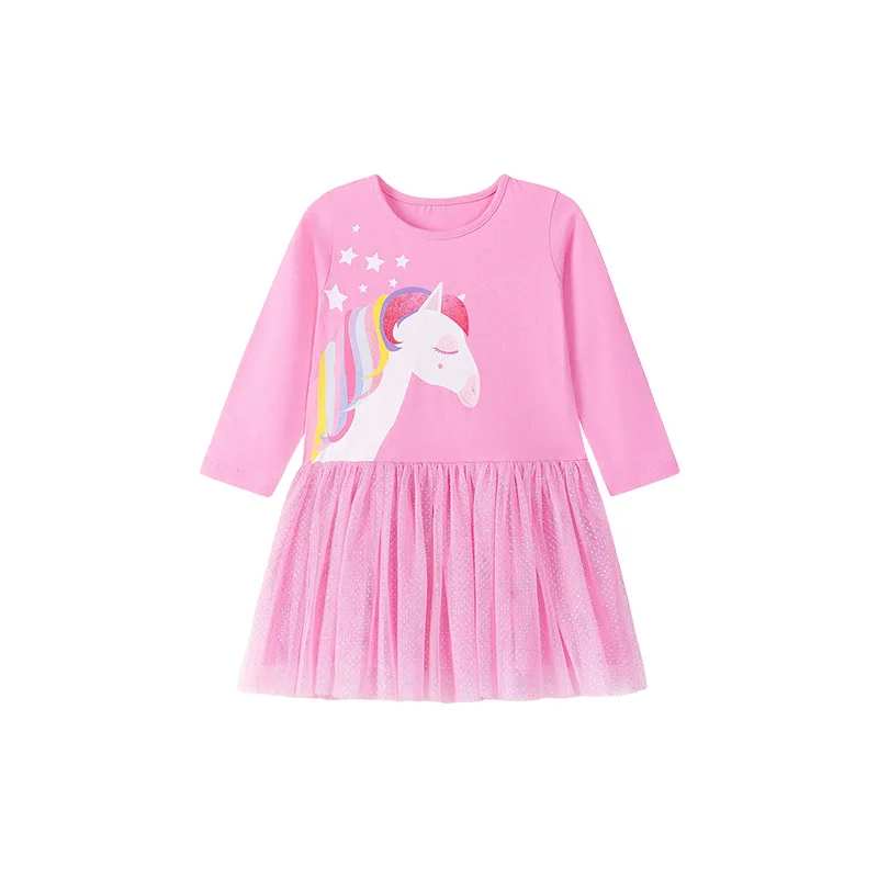 

New Style Children's Dress Autumn Mesh Dress Cartoon Girls Skirt Wholesale