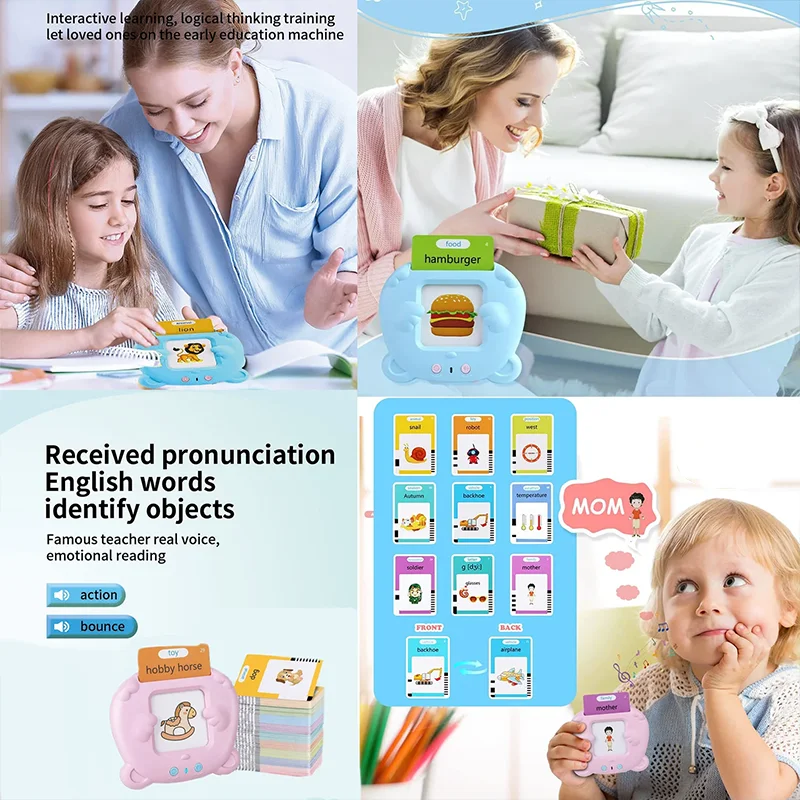 Talking Flash Cards Early Educational Toys Baby Boys Girls Preschool Learning Reading Machine Interactive Gifts