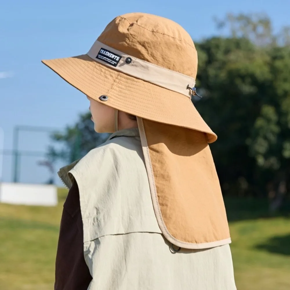 

New Wide Brim Fisherman Hat Breathable Anti-Sun Sunscreen Hat Quick-Drying Neck Protection Shawl Visor Cap Gift