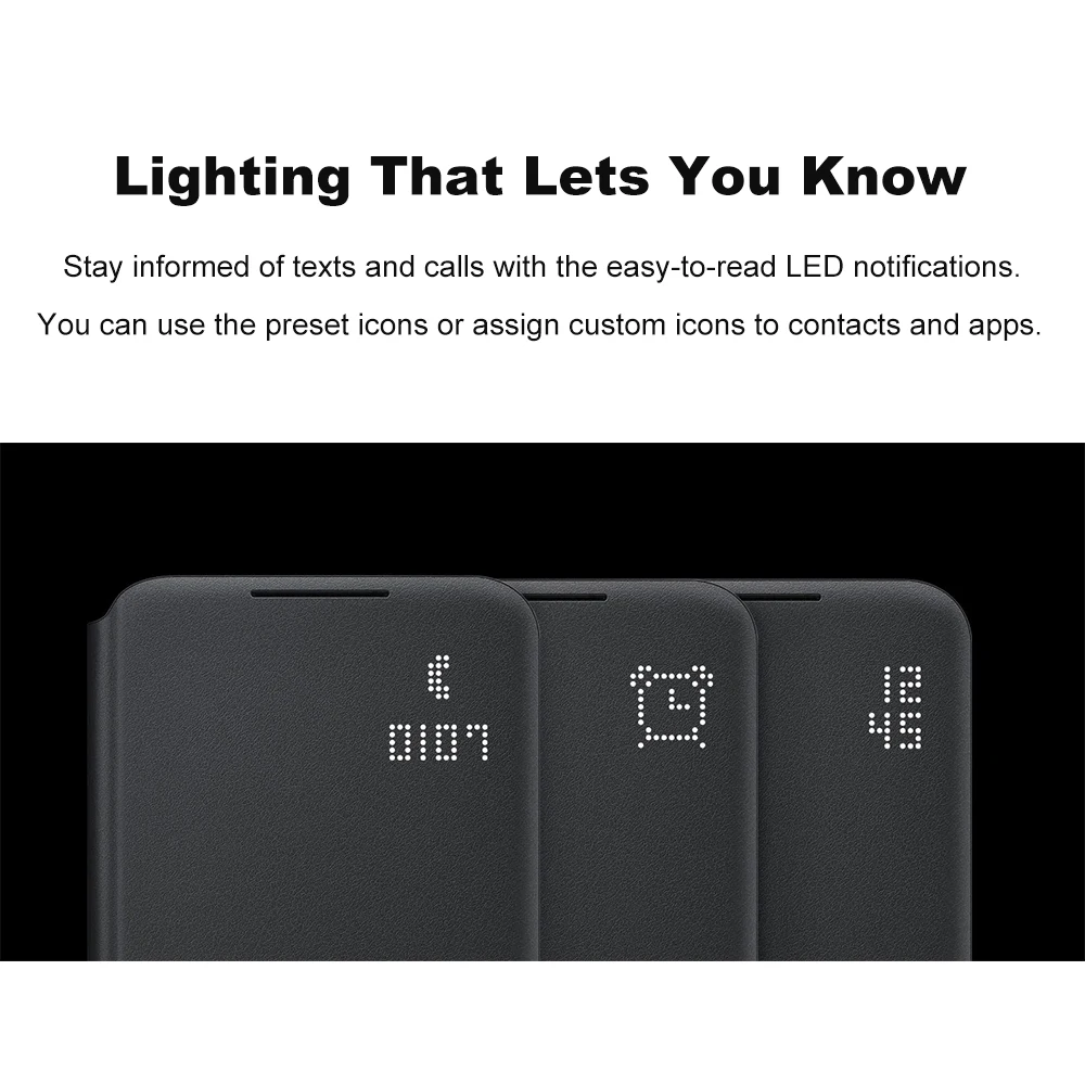 Original Samsung Galaxy Smart LED View Cover for Galaxy S22 EF-NS901 S22+ S22 Plus EF-NS906 LED Display Card Holder Phone Case