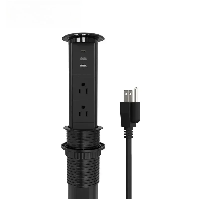 Intelligent Motorized Pop-up Electrical Outlets 15A Automation Kitchen Furniture with 120V Socket Plug Socket Type
