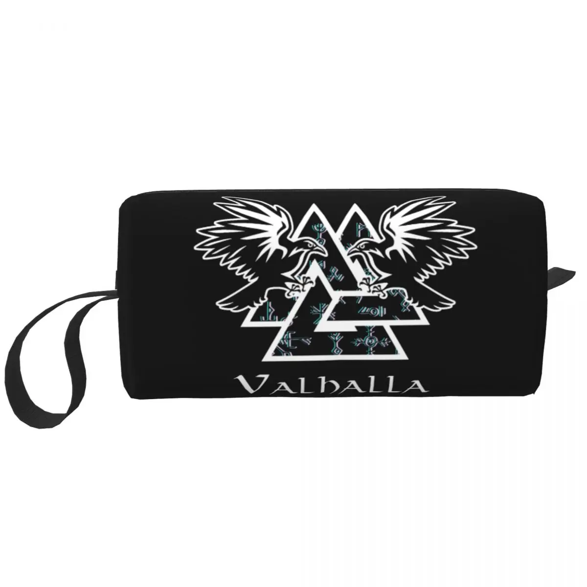 Viking Odins Ravens Cosmetic Bag Women Kawaii Large Capacity Makeup Case Beauty Storage Toiletry Bags