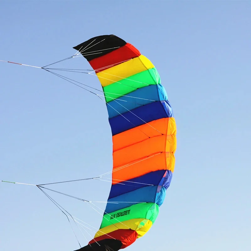 free shipping dual Line Stunt flying power Kite rainbow large soft kites for adults outdoor garden child game kitesurf accessory