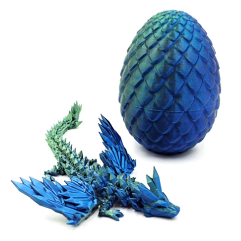 3D Printed Dragon In Egg Full Articulated Dragon Crystal Dragon Office Desk Toy Durable Easy To Use