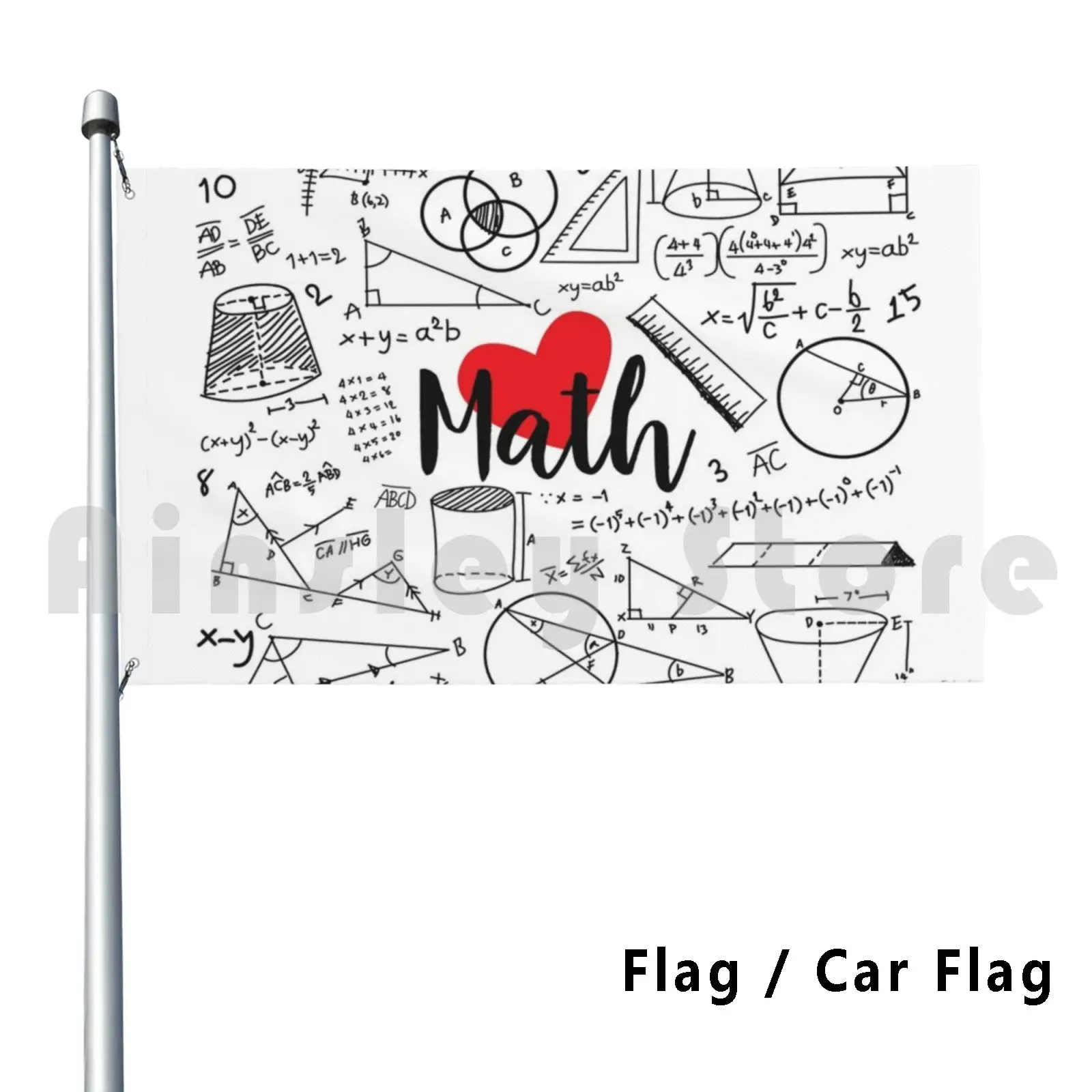I Love Math Flag Car Flag Funny I Love Math Math Mathematics Science Teacher Pi Day Pi Maths Humor