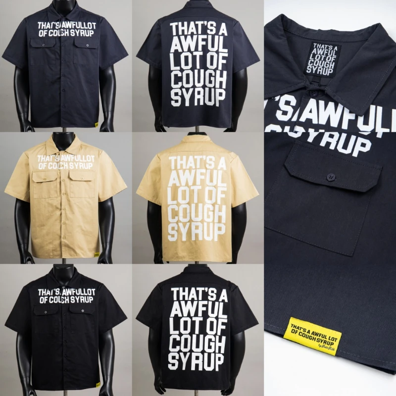 THAT'S A AWFUL LOT OF COUGH SYRUP Short Sleeve Shirt Fashionable Men's T-shirt Streetwear Casual Button Up Shirt