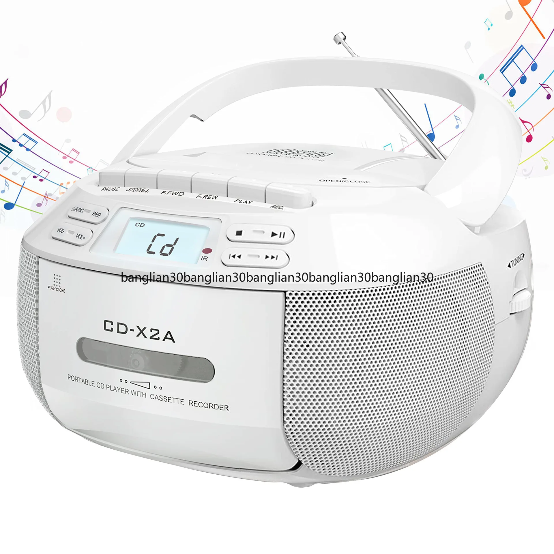 

Tape Drive, CD Player, Bluetooth, Cd Player, Radio, USB Stick, MP3 Music Player, Cd Boombox