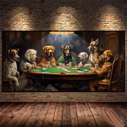 5D DIY Diamond Cross Stitch Dogs Playing Poker At Table Poker Club Casino At Diamond Mosaic Art Painting Needlework Handicraft
