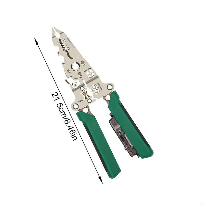 

P82E Professional Wire Strippers with Built In Tester Stainless Steel Nonslip Design for Accurate Stripping