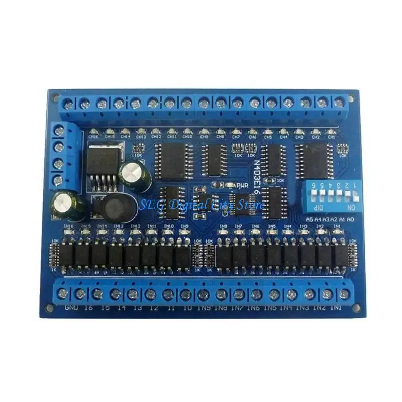

U75B DC12V 24V 16 Input 16 Output RS485 Remote Control Switching PLC Expansion Board RTU Module