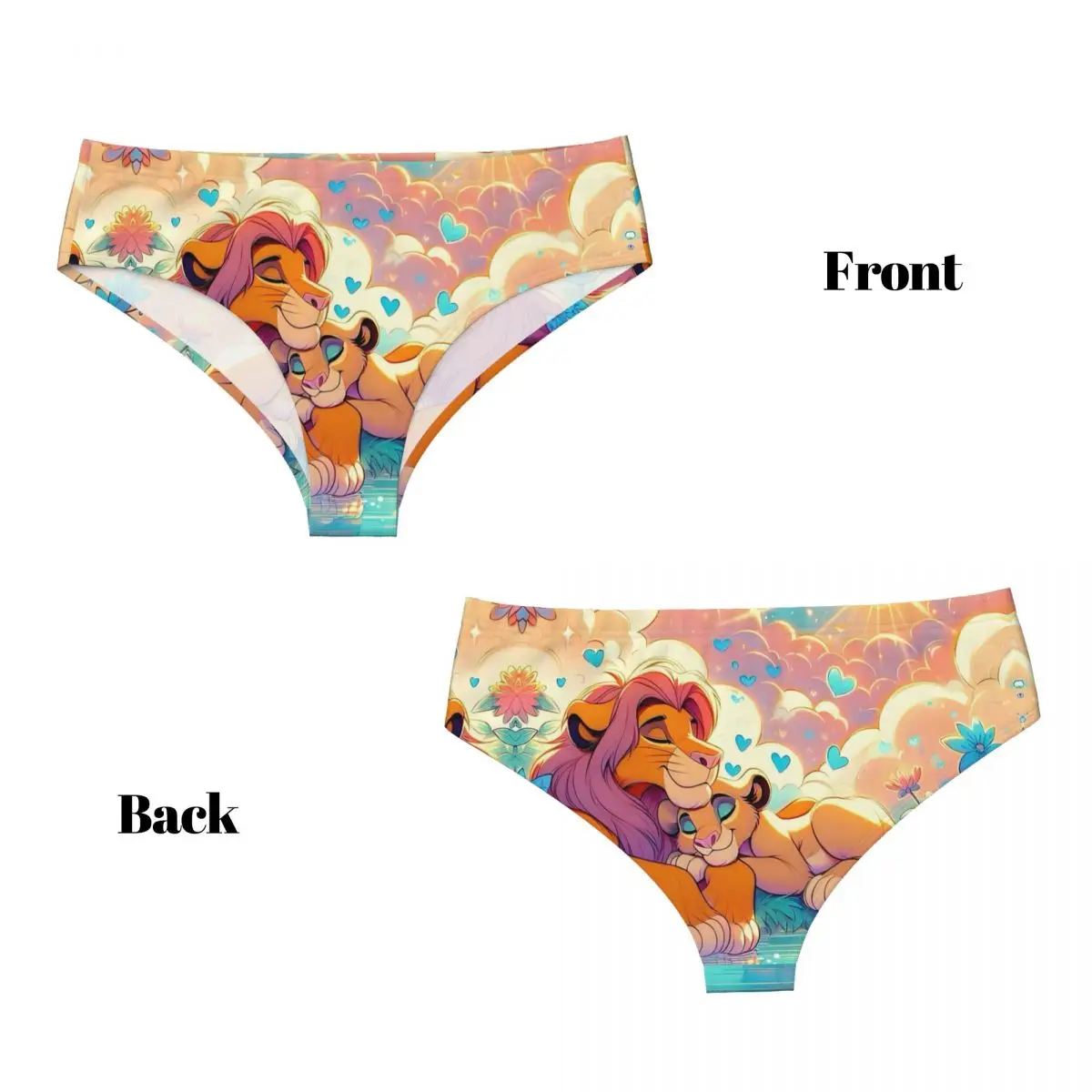 Bragas personalizadas de dibujos animados de película del Rey León para mujer, ropa interior femenina, calzoncillos de Manga suaves