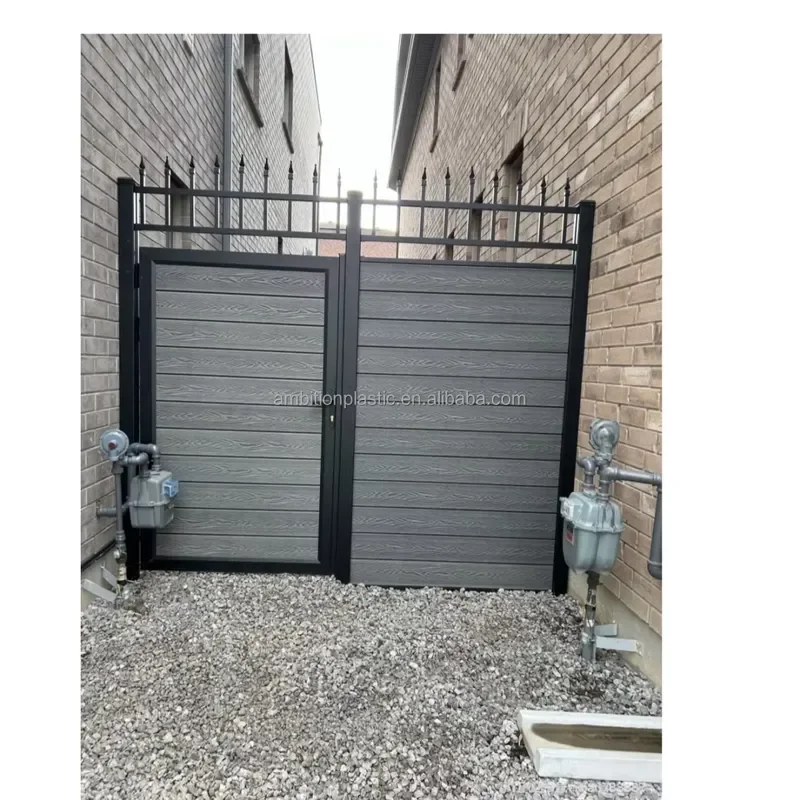 Outdoor Privacy Fence Panel Wood Plastic Composite Garden Fence Heavy Weather Resistant Fence System