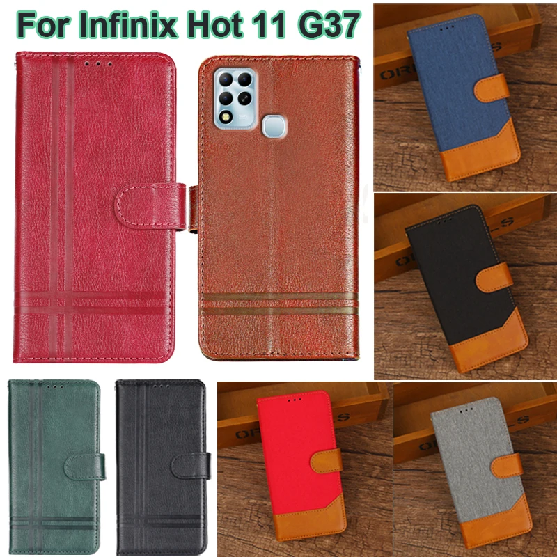 Original Leather Case For Infinix Hot 11 Helio G37 чехол Wallet Capas Flip Phone Cover For Infinix Hot 11 Helio G37 X689F Fundas