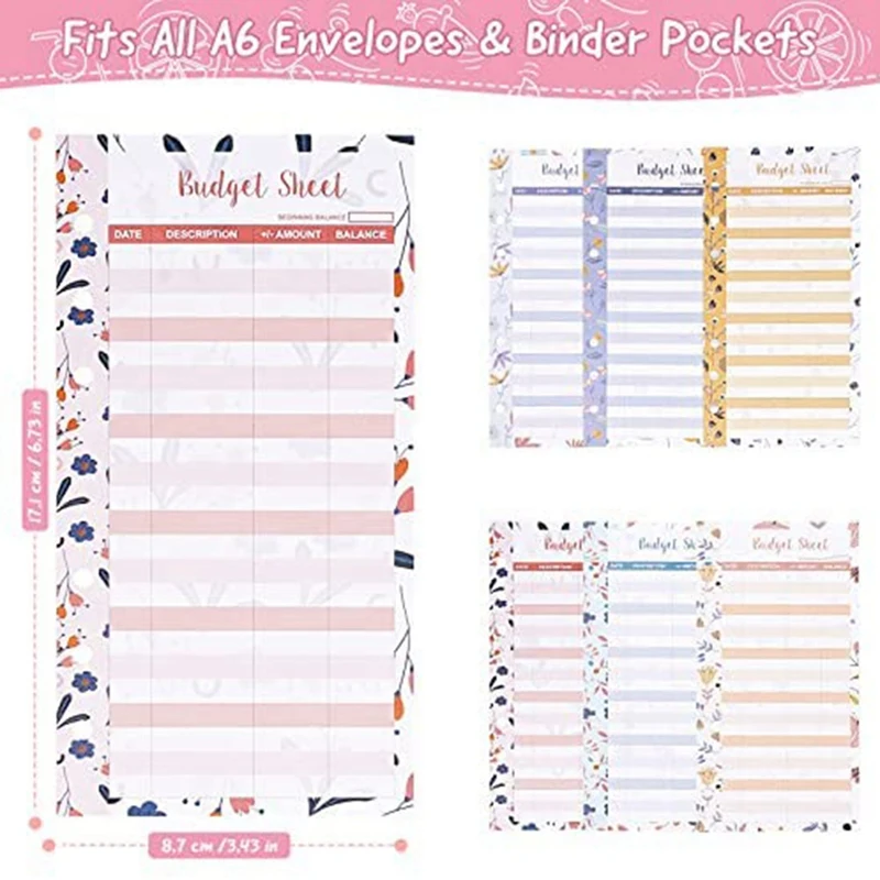 24-częściowy arkusz budżetu wydatków może służyć jako arkusz budżetu dla segregatora A6, który jest monitorem wydatków na kopertówka gotówkowe