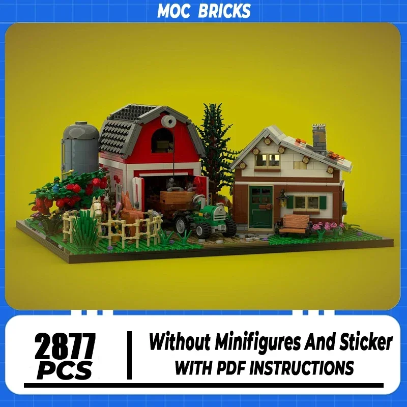 

Модель с видом на улицу Moc, строительные блоки, модель фермы, жизнь, технология, кирпич, сделай сам, сборка, строительная игрушка, праздничный набор, подарки
