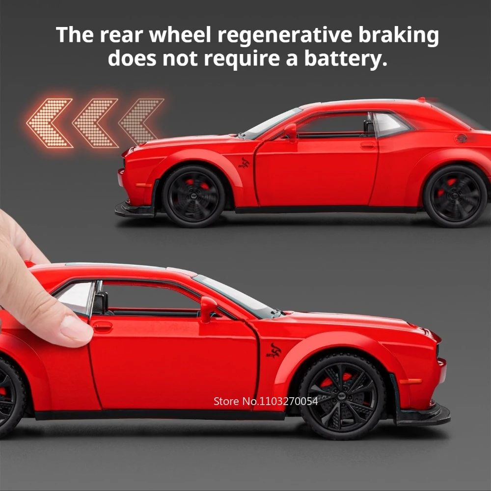 1:32 Hellcat Ladegerät Diecast Legierung Sportwagen Modell Spielzeug mit Sound Licht Zurückziehen Türen Geöffnet Fahrzeuge Kinder Weihnachten Geschenk