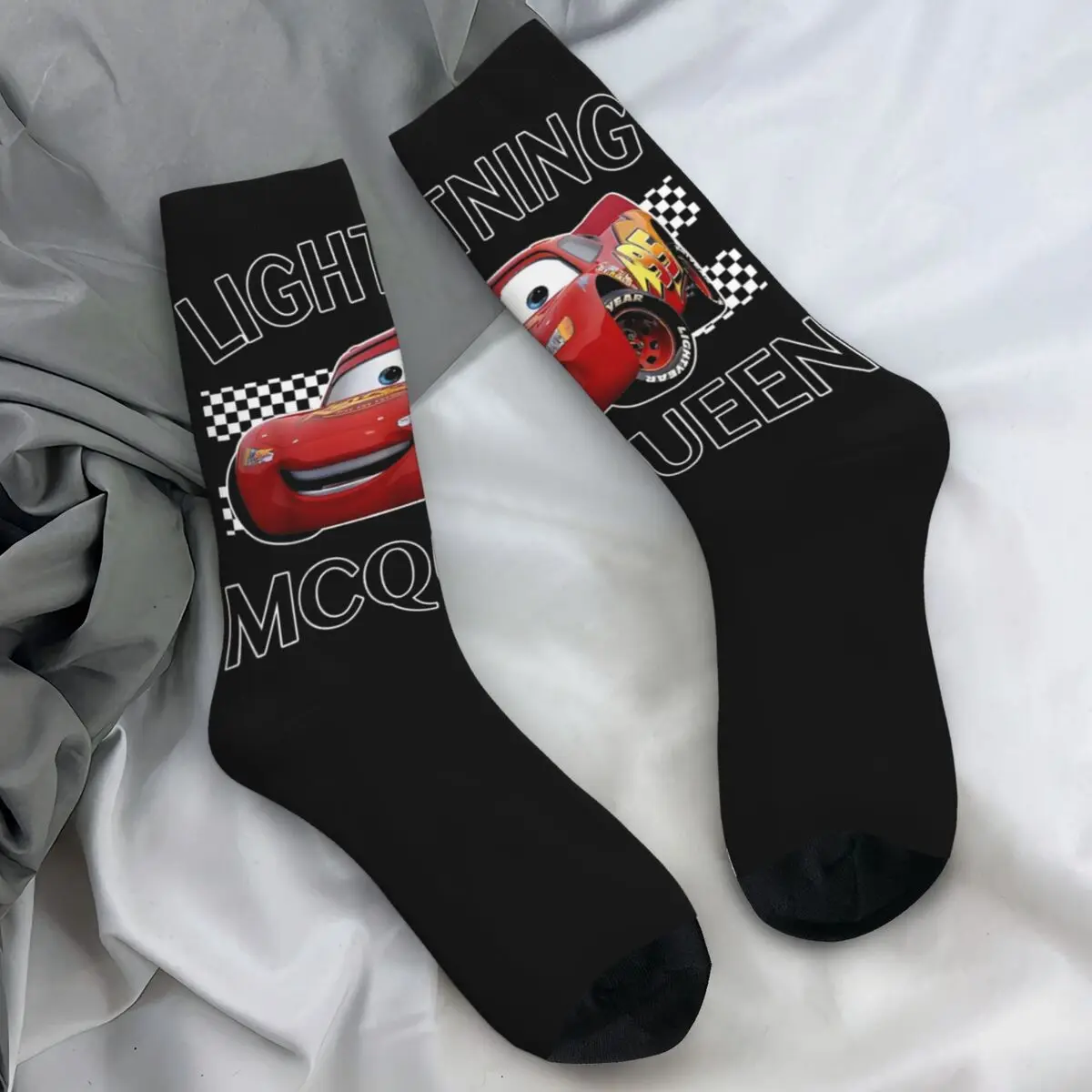 Unisex Men Socks Cars Lightning Mcqueen Sally Stockings Winter Gothic Quality Socks Graphic Outdoor Sports Anti Slip Socks