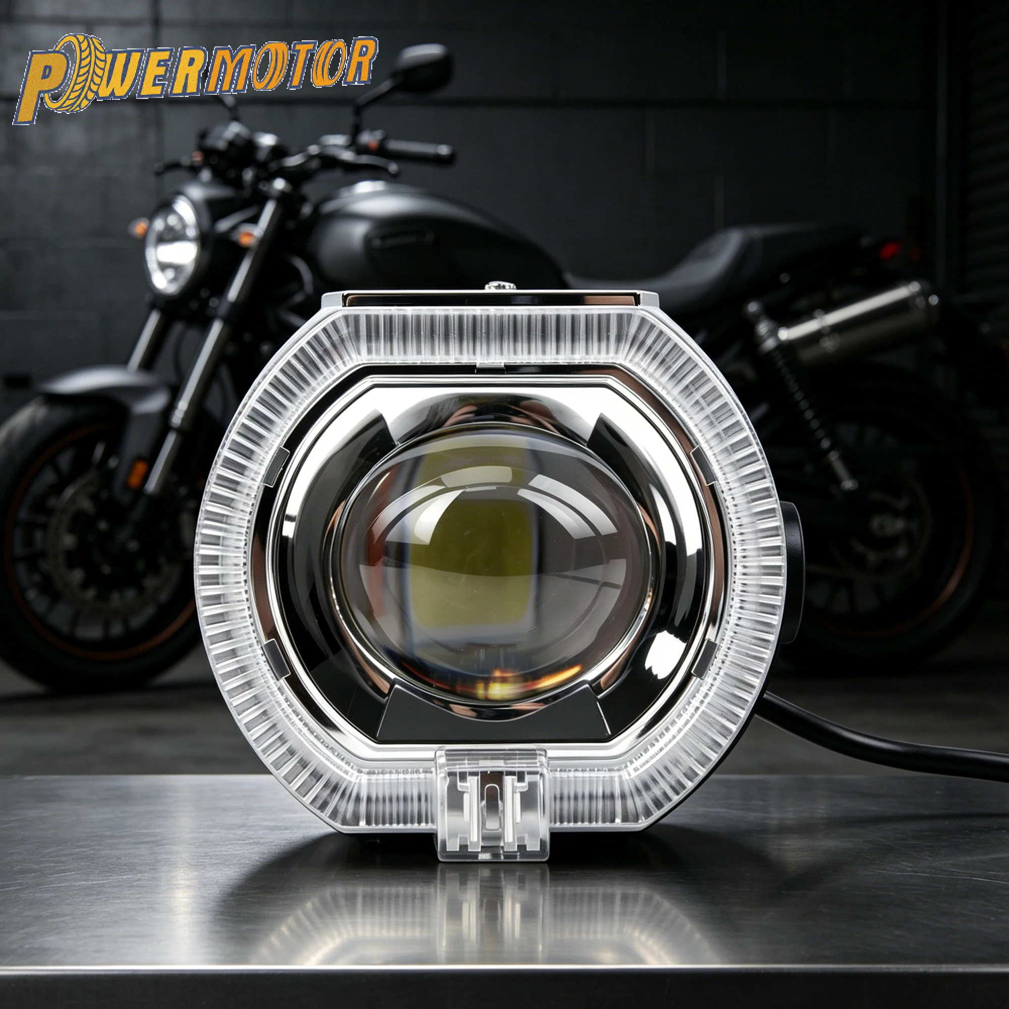 Motorcycle 2.5 Inch 12V LED Universal Projector Headlight Angel Eye For E Bike Offroad ATV Scooter UTV Replacement Parts