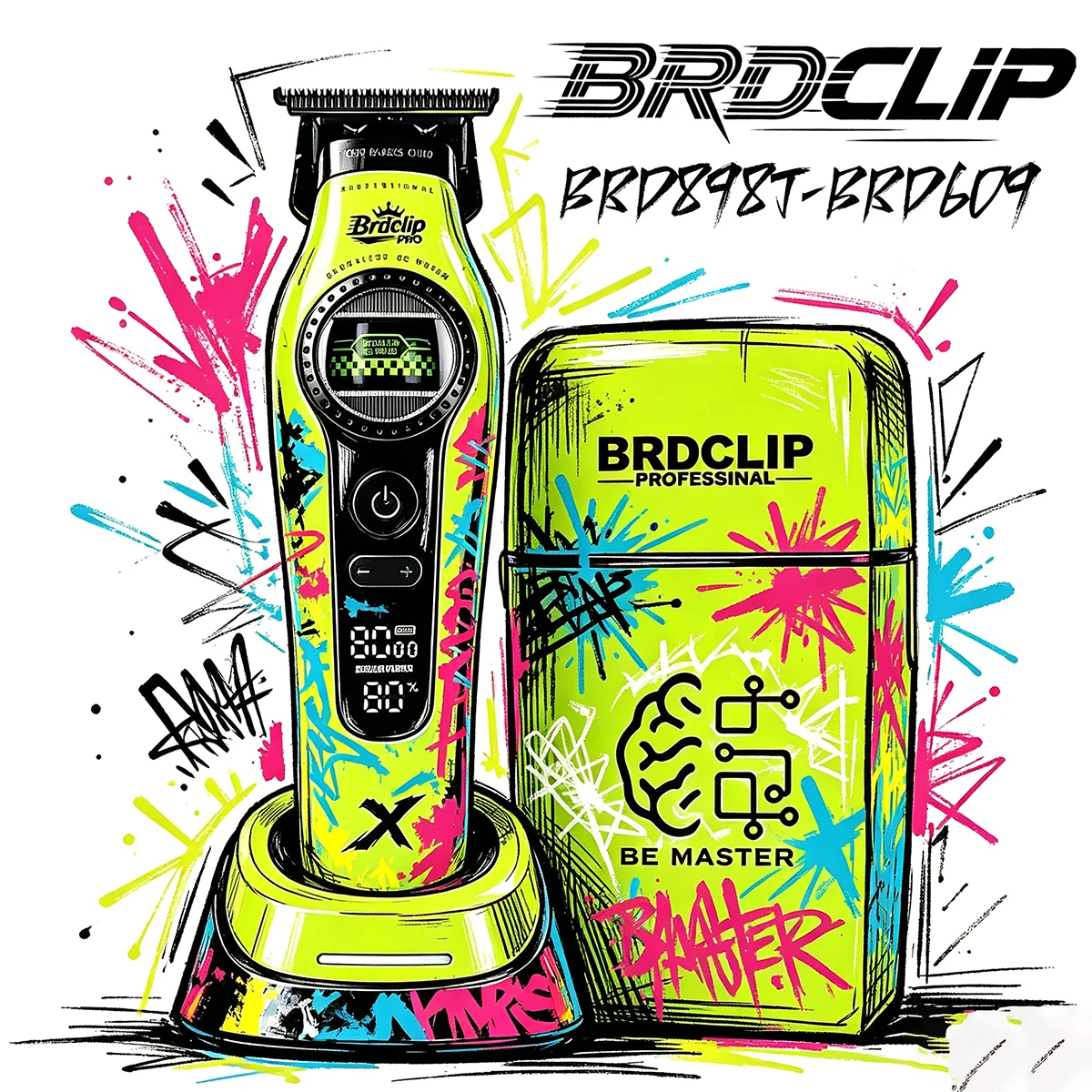 BRDCLIP Professional Hair Trimmer 6000‑8000RPM Outer‑Rotor Brushless Motor Barber 10000RPM  Shaver Detachable Blade Precision