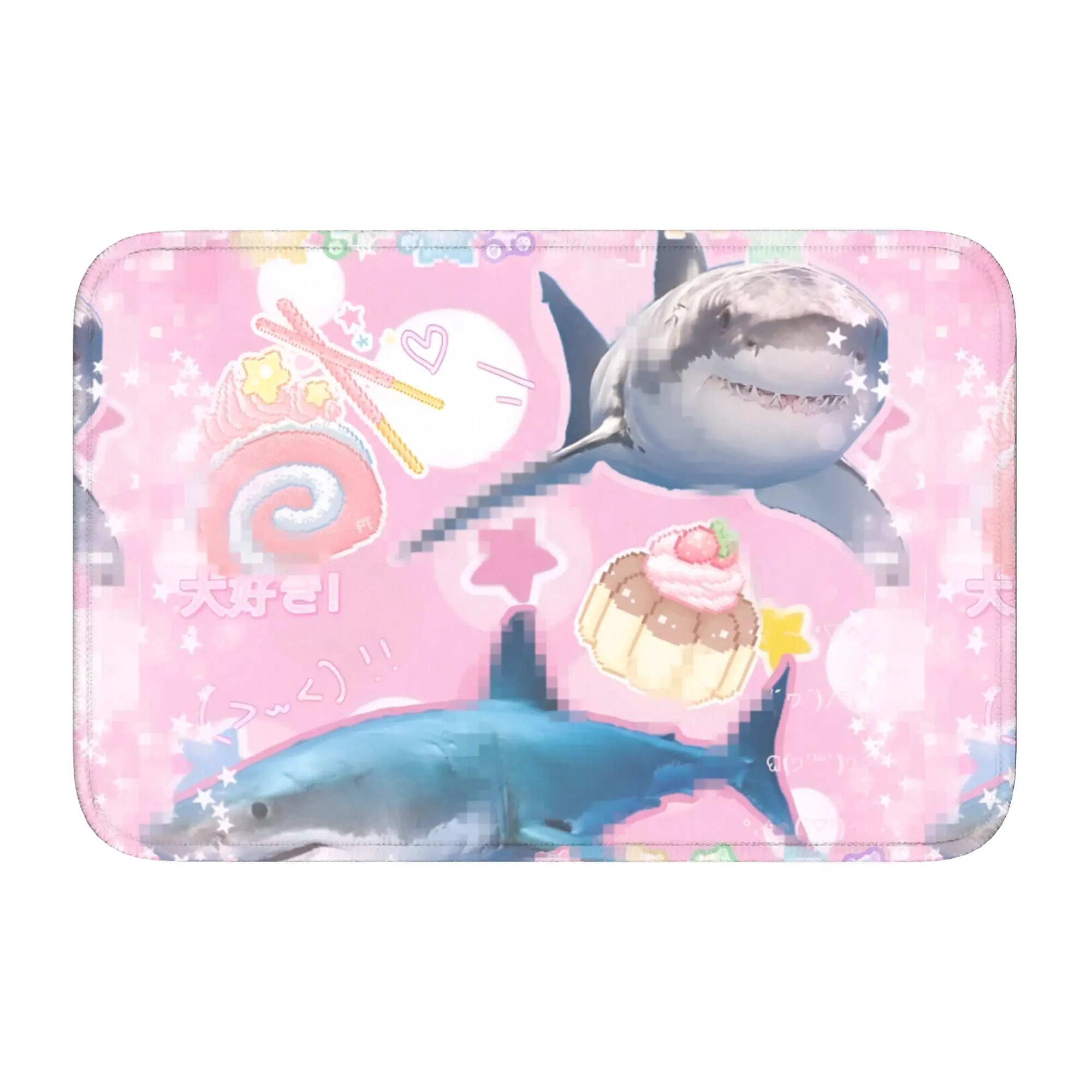 Custom 3D Illusion Fish Shark Doormat Non-Slip Entrance Welcome Kitchen Bath Floor Door Mat  Toilet Living Room Carpet Rug