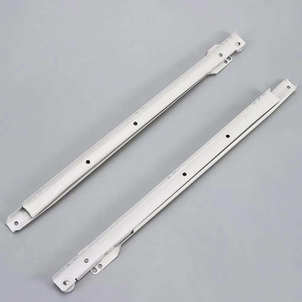 1Pair Durable Clothing Pulley Furniture Drawer Track Slides Cabinets Keyboard Roller Two Cabinet Rails Computer Table Chute