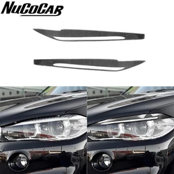 For BMW X5 X6 F15 F16 2014-2018 Carbon Fiber Front Headlight Eyebrow Eyelid Eyelash Car Exterior Accessories Decorative Sticker