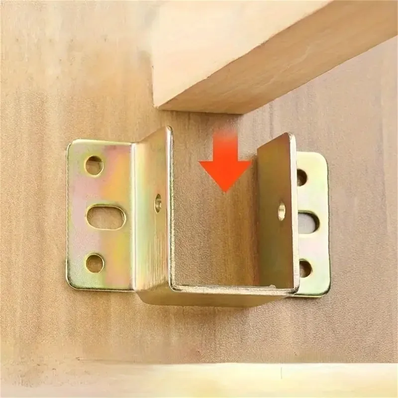 4pcs Bed Beam Support Metal Stand Wooden Fixed Connector Thicken Bed Hinges Hook Corner Code Furniture Hardware Accessories