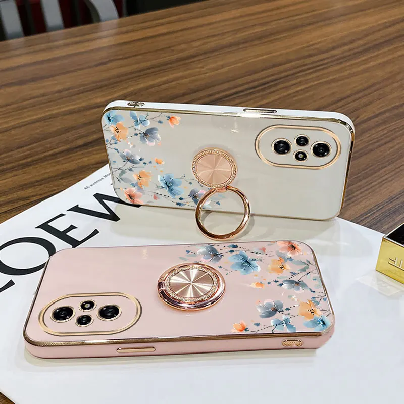 حبة حزام الحبل لطيفة الأزرق زهرة حامل هاتف حافظة لهاتف هواوي الشرف 9X Pro 60 70 80 90 100 200 300 Pro Ultra Y9s