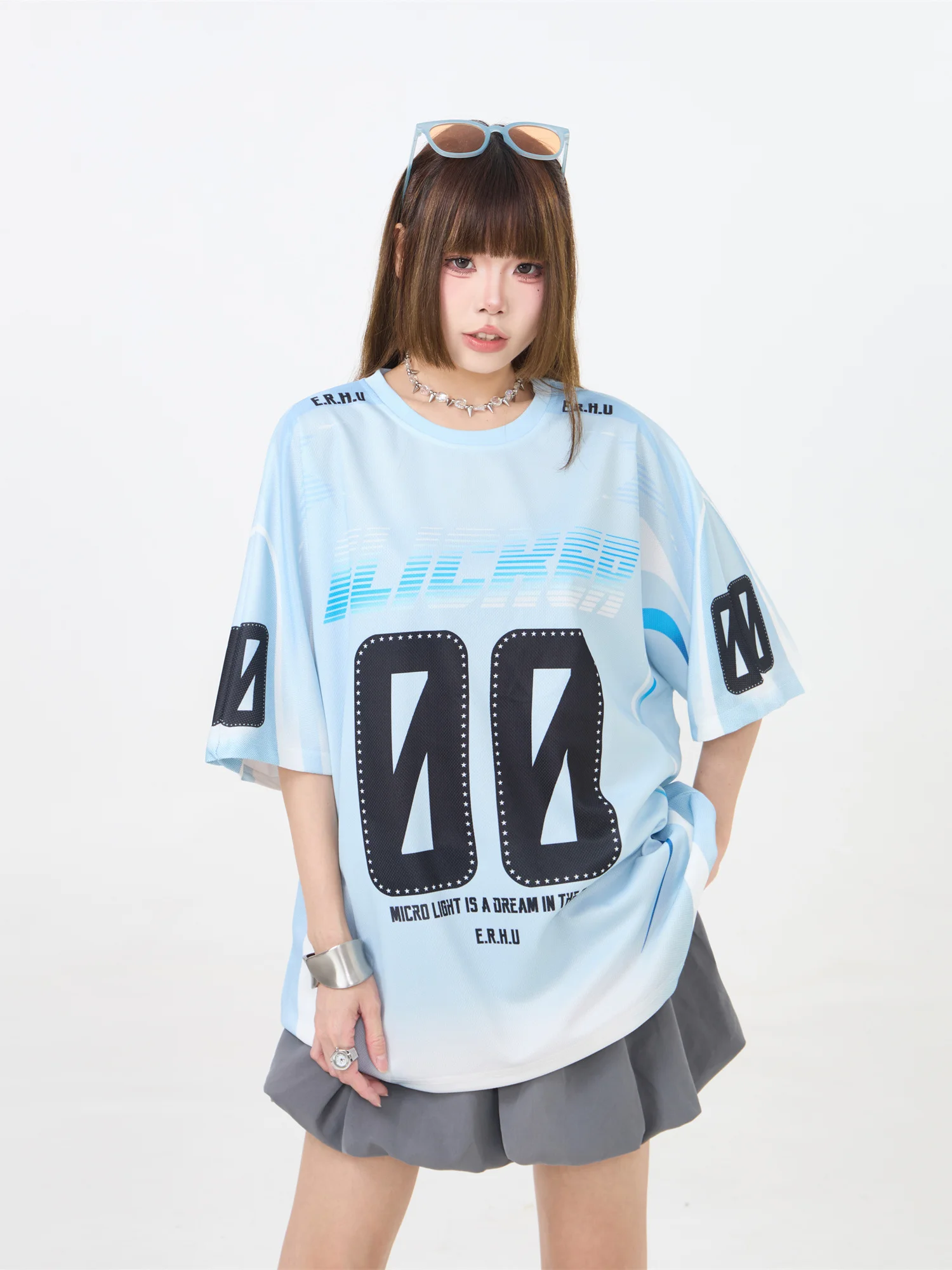 Remedie Casual Loose Short Sleeve T-Shirt Women's Summer Breathable Sporty Street Dance Top Versatile Loose Fit Couple's Shirt