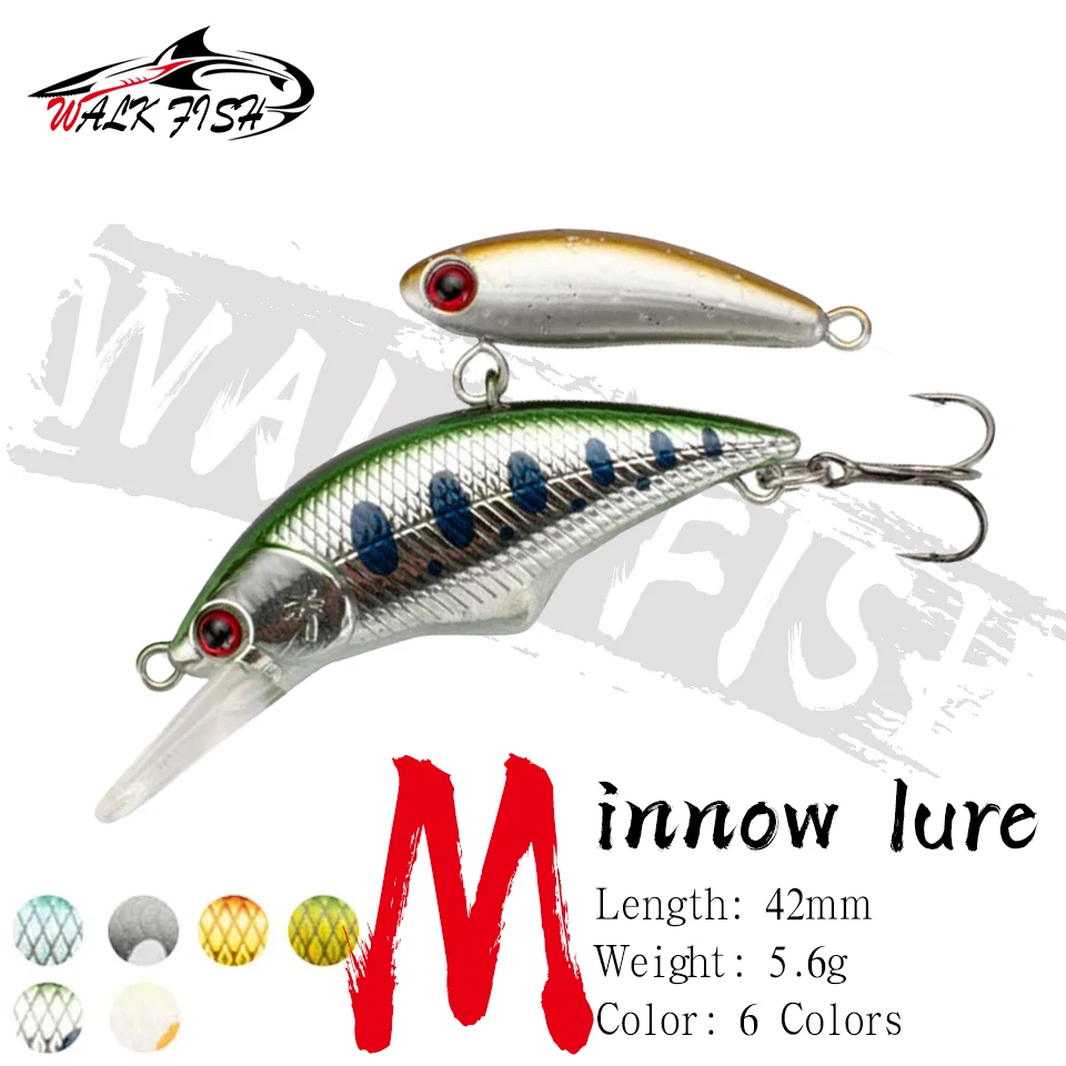 WALK FISH 42mm 5,6g Sinkender Isca Minnow Angelköder Hochwertige Köder für Barsch, Zander, Hecht, Forelle Künstliche Hartköder für Süßwasser