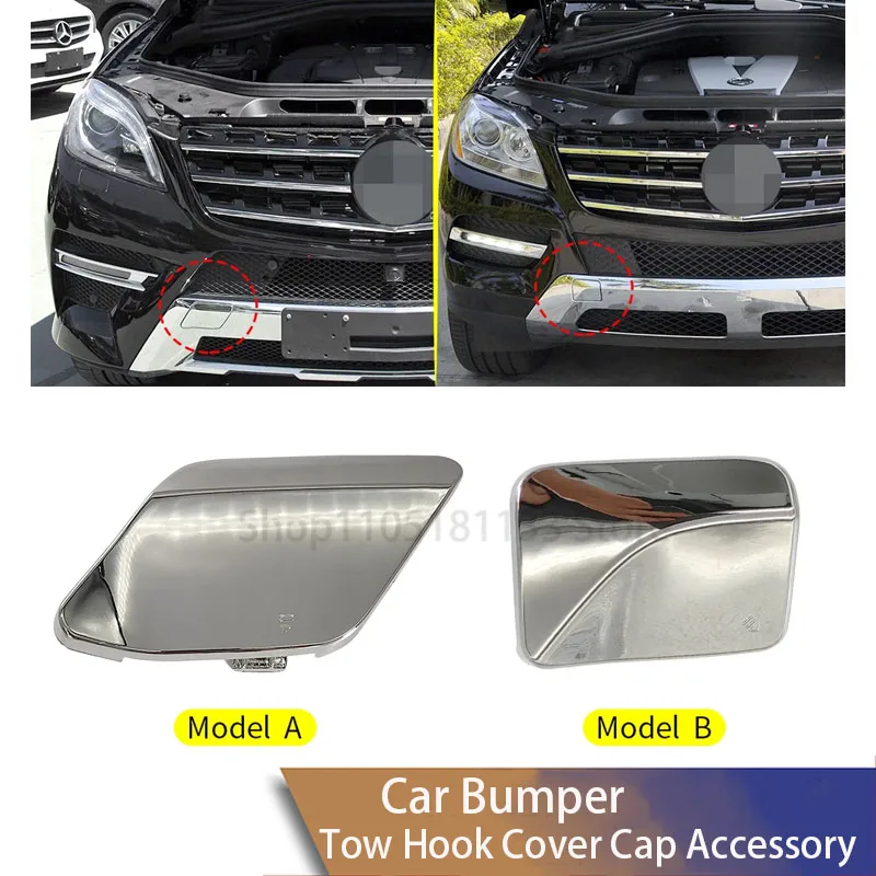 For Mercedes W166 ML Class 2012-2015 Front Bumper Tow Hook Cover 1668551823 Black OE Replacement ML350 ML400 ML450