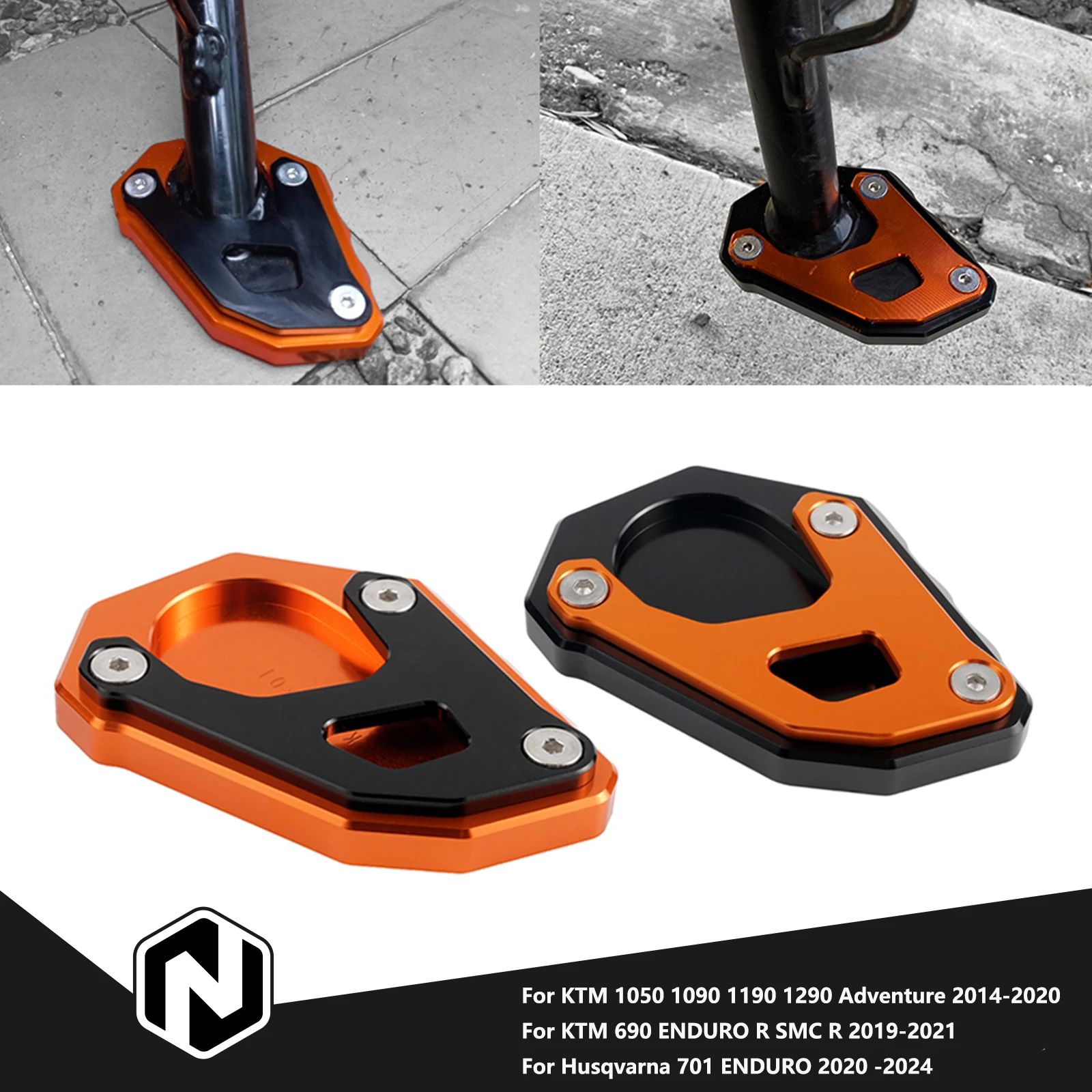 For KTM SMCR 690 ENDURO R 19-21 1290 Super Adventure 14-20 Husqvarna 701 ENDURO 20-24 Kickstand Sidestand Enlarge Foot Pad Plate