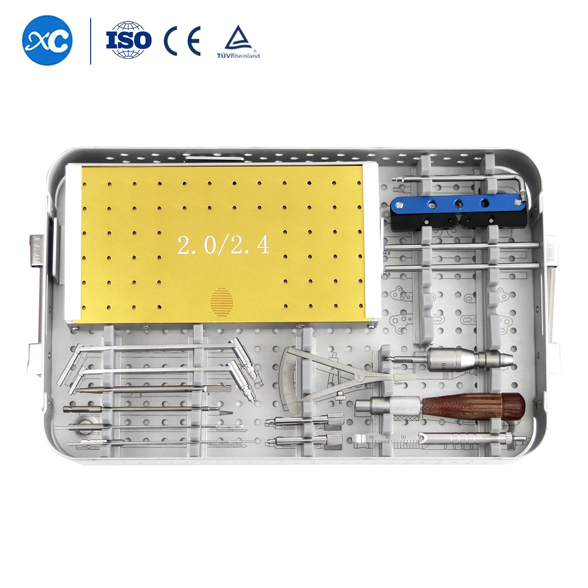 China Manufacturer 2.0/2.4/2.7/3.5mm Veterinary Orthopedic Instruments Tplo Bone Plate Instrument Set For Animal Surgery