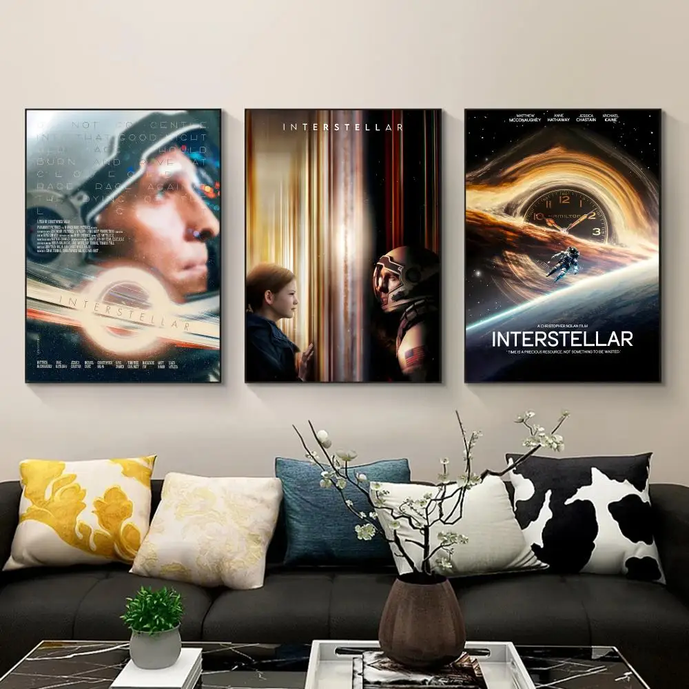 Movie Interstellar Poster Waterproof PP Self-Adhesive,Removable Wall Decor For Bedroom Entrance Bar Cafe Ideal Gift