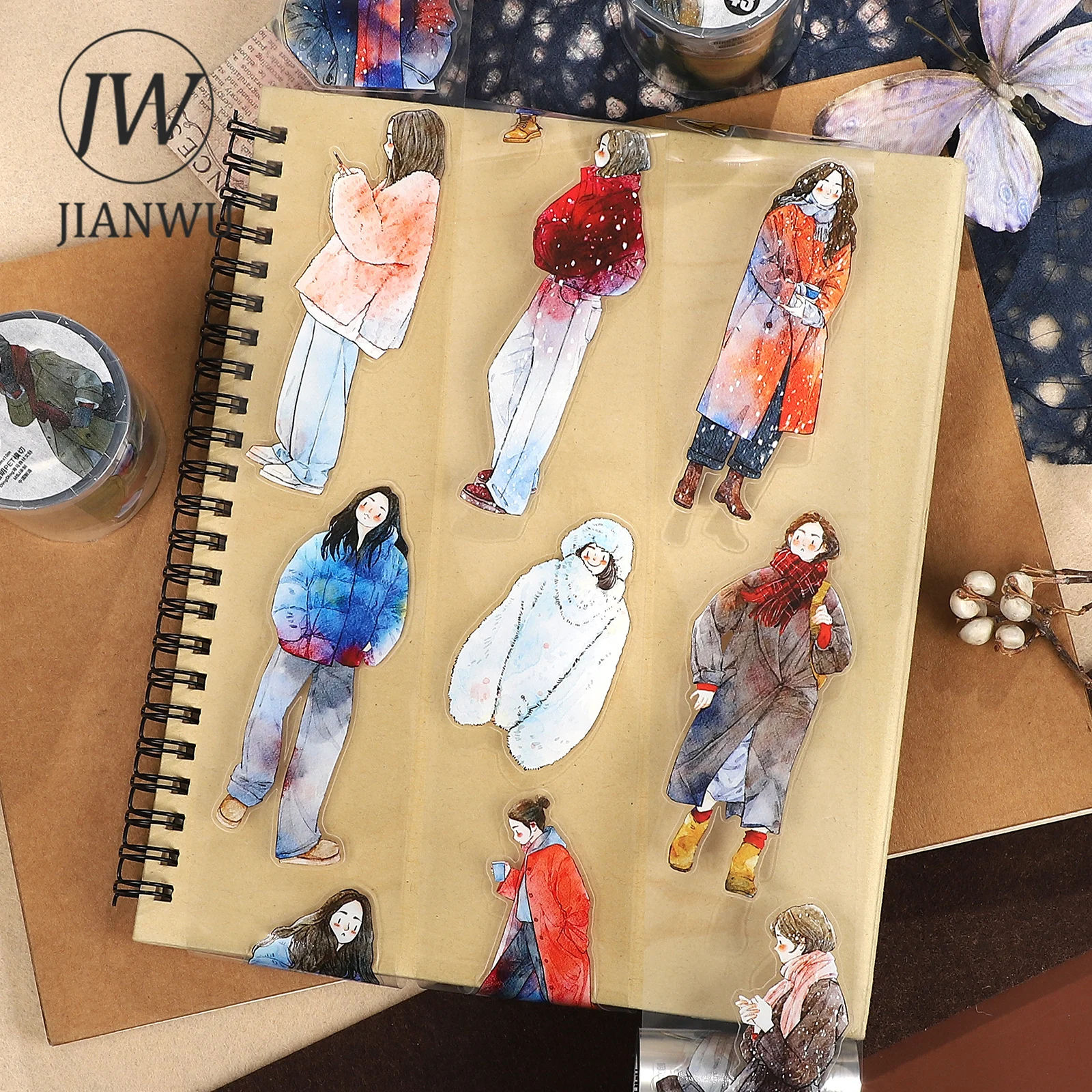 

JIANWU 50 мм * 10 м Kawaii зимний день девушка персонаж пейзажный материал коллаж Скрапбукинг ПЭТ лента креативный журнал канцелярские принадлежности