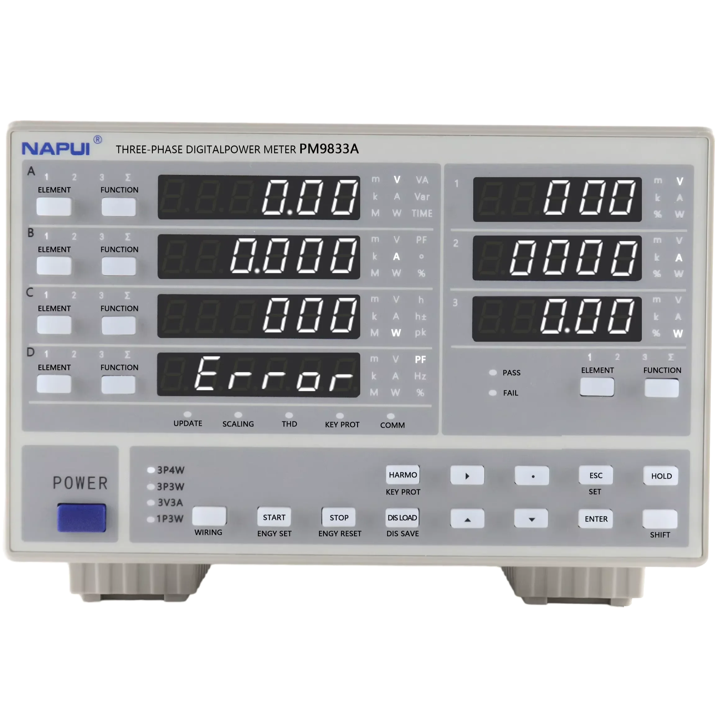 2026/PM9833BClass 1000V 60A RS485 and RS232 Power and Harmonics Analyzer Three Phase Digital Power Meter Watts Meter Analyzer
