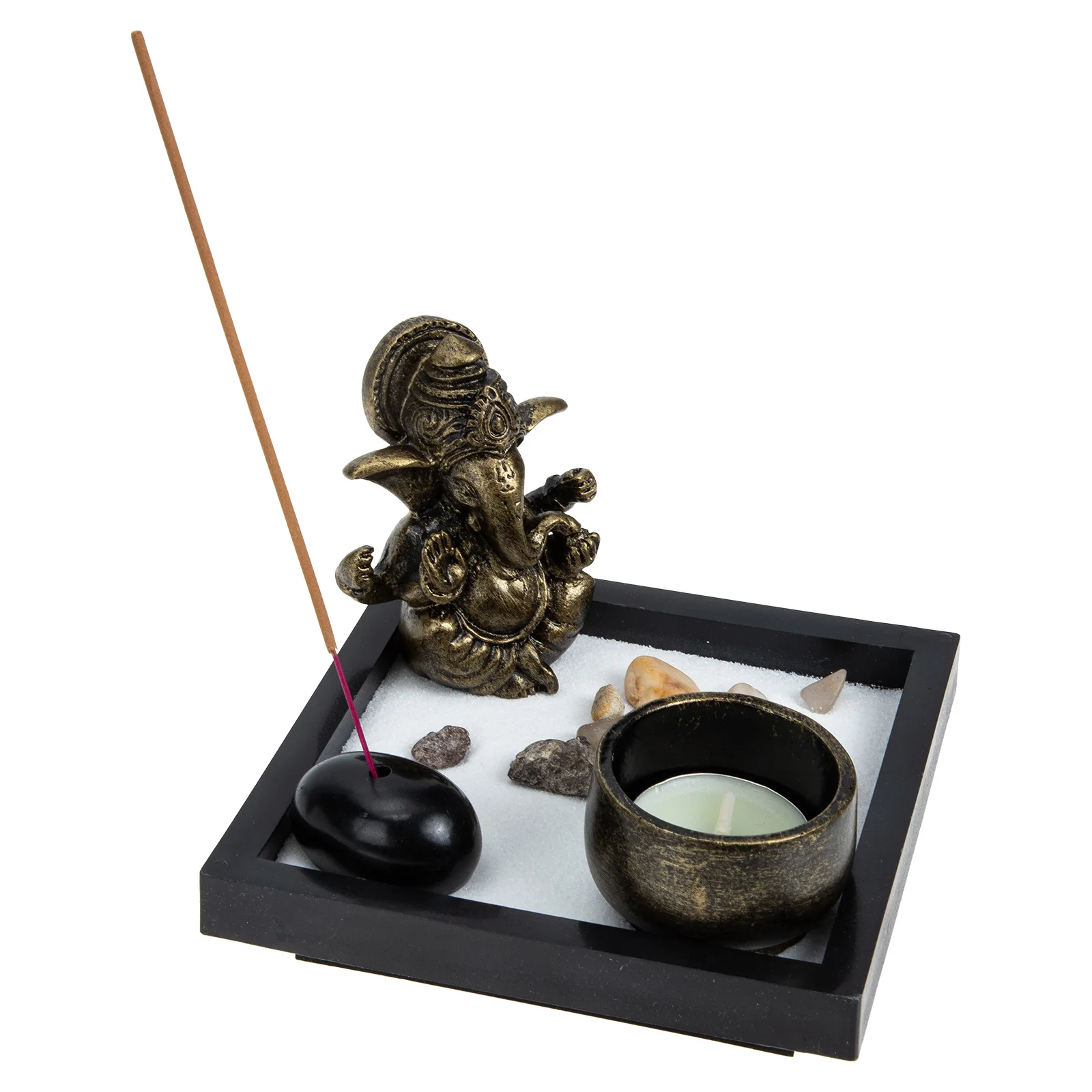 1Set Zen Sand Box Ornament Desktop Microlandscape Decor Durable Meditation Adornment Sand Table Artware Microlandscape Decor