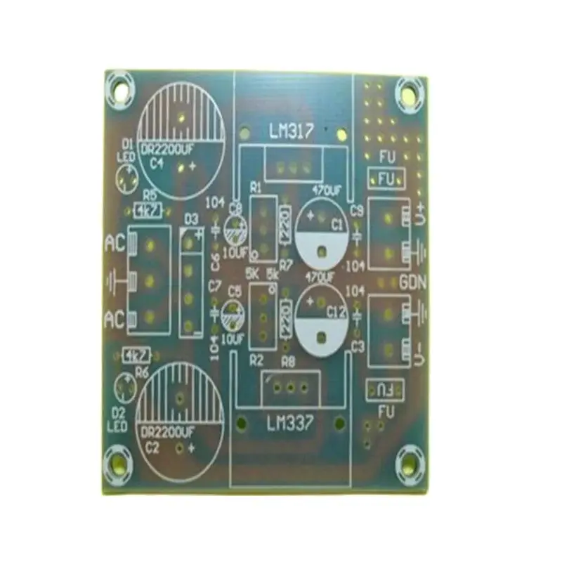 Fused LM317 + LM337 / Negative Dual   Adjustable Power Supply Board