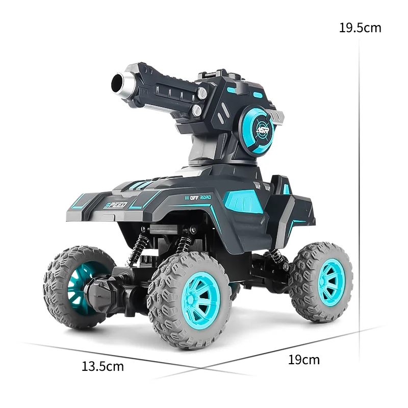 Tank Remote Control kendaraan Off-Road 2076, mainan dapat meluncurkan bom air untuk mendaki berputar elektrik 2.4g memanjat mobil hadiah anak laki-laki