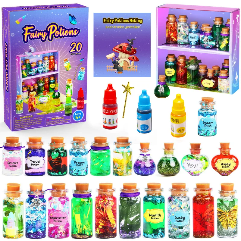 Witch's Brew DIY Potion Set, Creative Fantasy Role Play Toy for Kids, Safe Washable Science Experiment Kit Perfect Birthday Gift